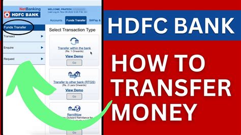 hdfc net banking money transfer.